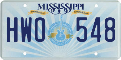 MS license plate HWO548