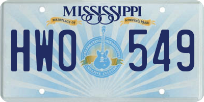 MS license plate HWO549