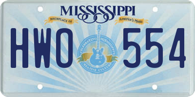 MS license plate HWO554