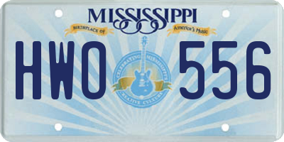 MS license plate HWO556