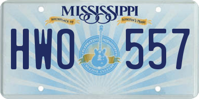 MS license plate HWO557