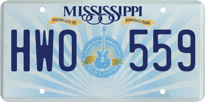 MS license plate HWO559