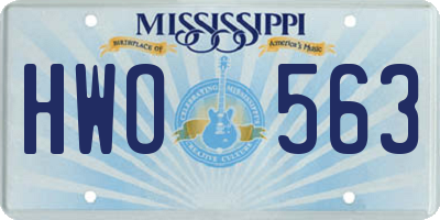 MS license plate HWO563