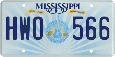 MS license plate HWO566