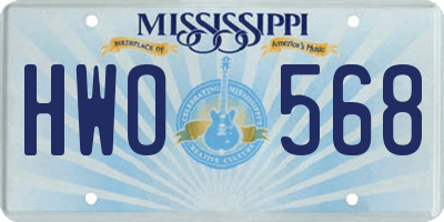 MS license plate HWO568