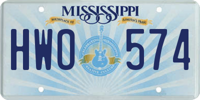MS license plate HWO574