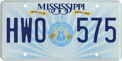 MS license plate HWO575
