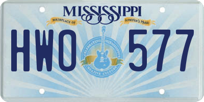 MS license plate HWO577