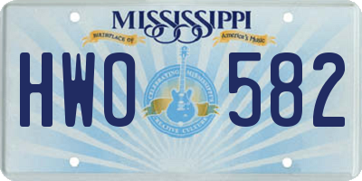 MS license plate HWO582