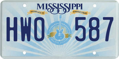 MS license plate HWO587