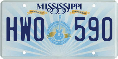 MS license plate HWO590
