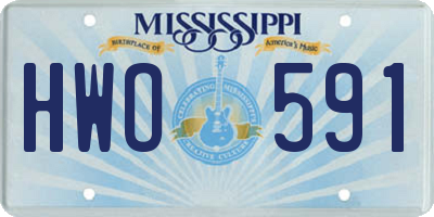 MS license plate HWO591