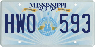 MS license plate HWO593