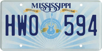 MS license plate HWO594