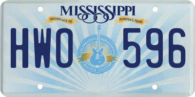 MS license plate HWO596