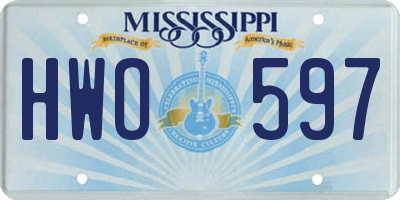 MS license plate HWO597