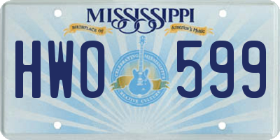 MS license plate HWO599