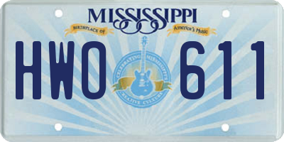 MS license plate HWO611