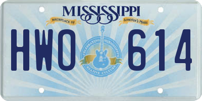 MS license plate HWO614