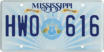 MS license plate HWO616