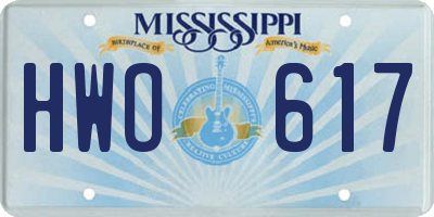 MS license plate HWO617
