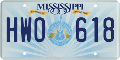 MS license plate HWO618