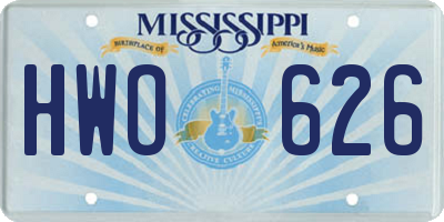 MS license plate HWO626