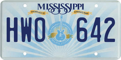 MS license plate HWO642