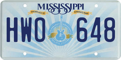 MS license plate HWO648