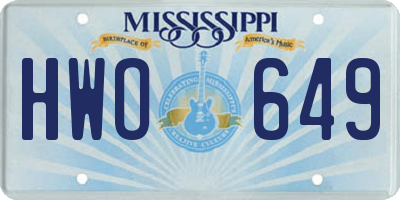 MS license plate HWO649
