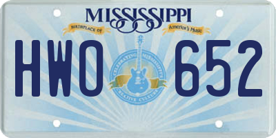 MS license plate HWO652