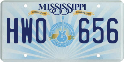 MS license plate HWO656