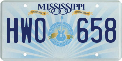 MS license plate HWO658
