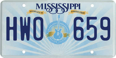 MS license plate HWO659
