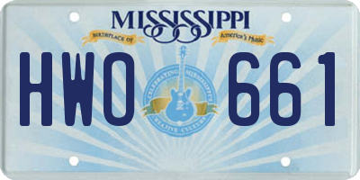 MS license plate HWO661