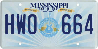 MS license plate HWO664