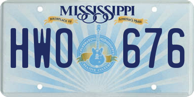 MS license plate HWO676