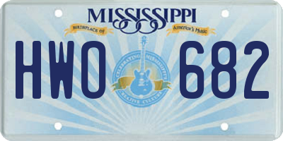 MS license plate HWO682