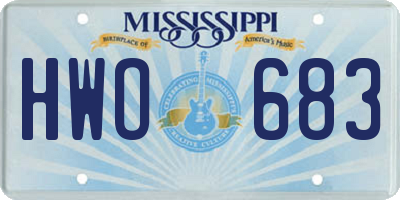MS license plate HWO683