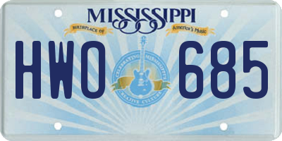 MS license plate HWO685
