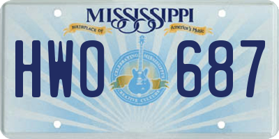 MS license plate HWO687