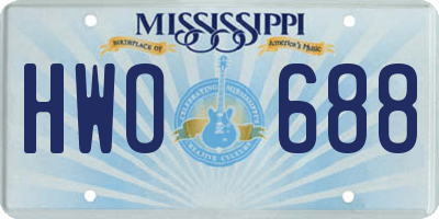MS license plate HWO688