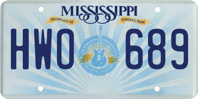 MS license plate HWO689