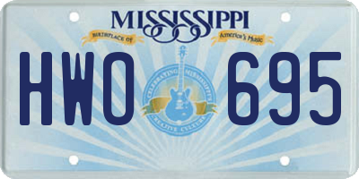 MS license plate HWO695