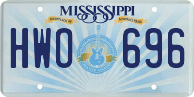 MS license plate HWO696