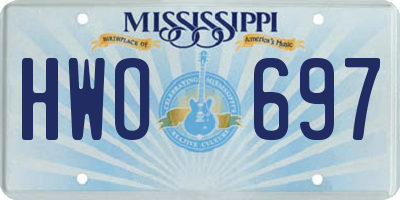 MS license plate HWO697