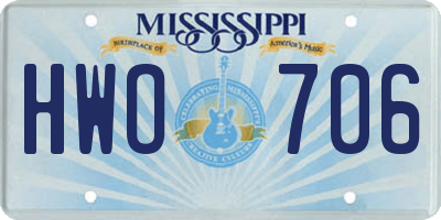 MS license plate HWO706