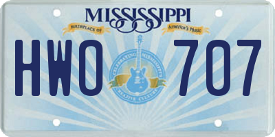 MS license plate HWO707