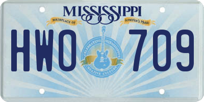 MS license plate HWO709