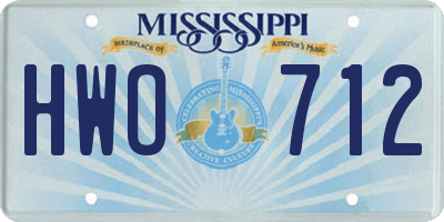 MS license plate HWO712